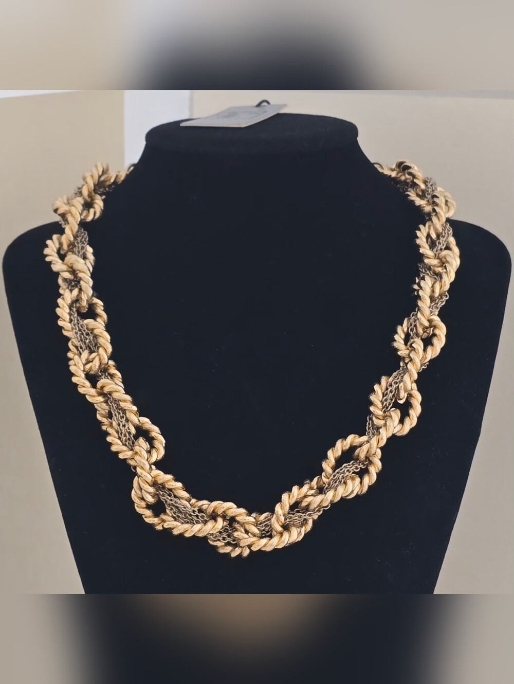 Bold Gold-Tone Braided Rope Necklace
